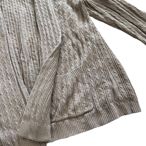 Jeanne Pierre Brown Knit Open Front Cardigan L - Picture 2 of 3